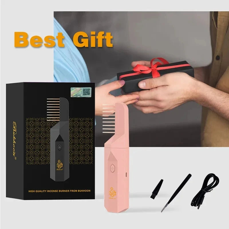 Arabic Incense Burner Electronic Portable Comb USB Rechargeable Oud Burning Holder