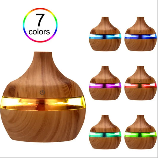 Essential Oil Aromatherapy Electric Wood Air Humidifier with Aroma Diffuser 300ml